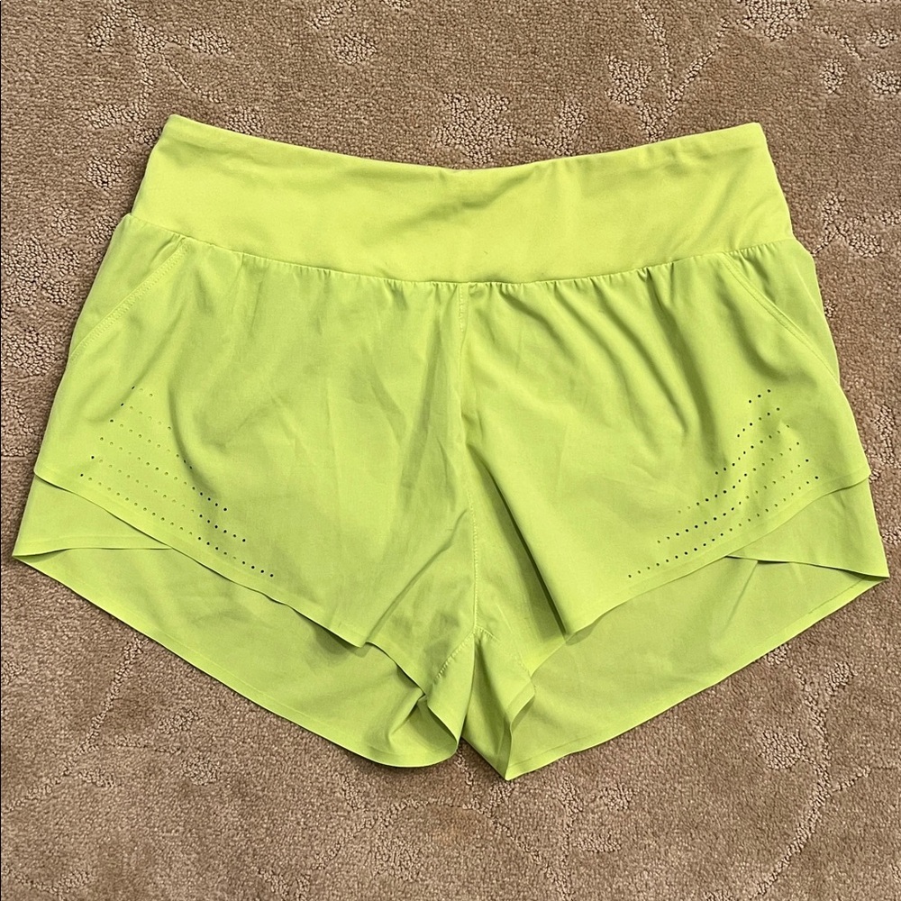 JoyLab Neon Yellow Lined Shorts, Medium